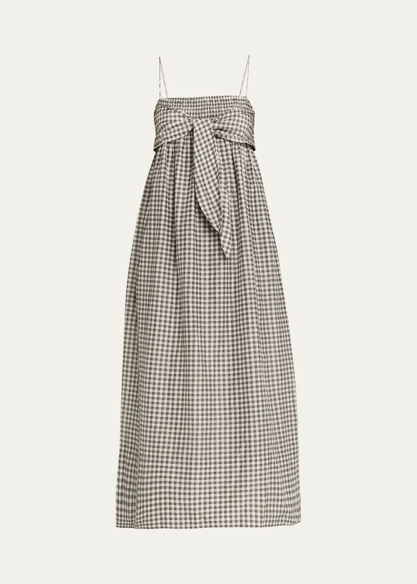 VinceTie-Front Gingham Midi Dress