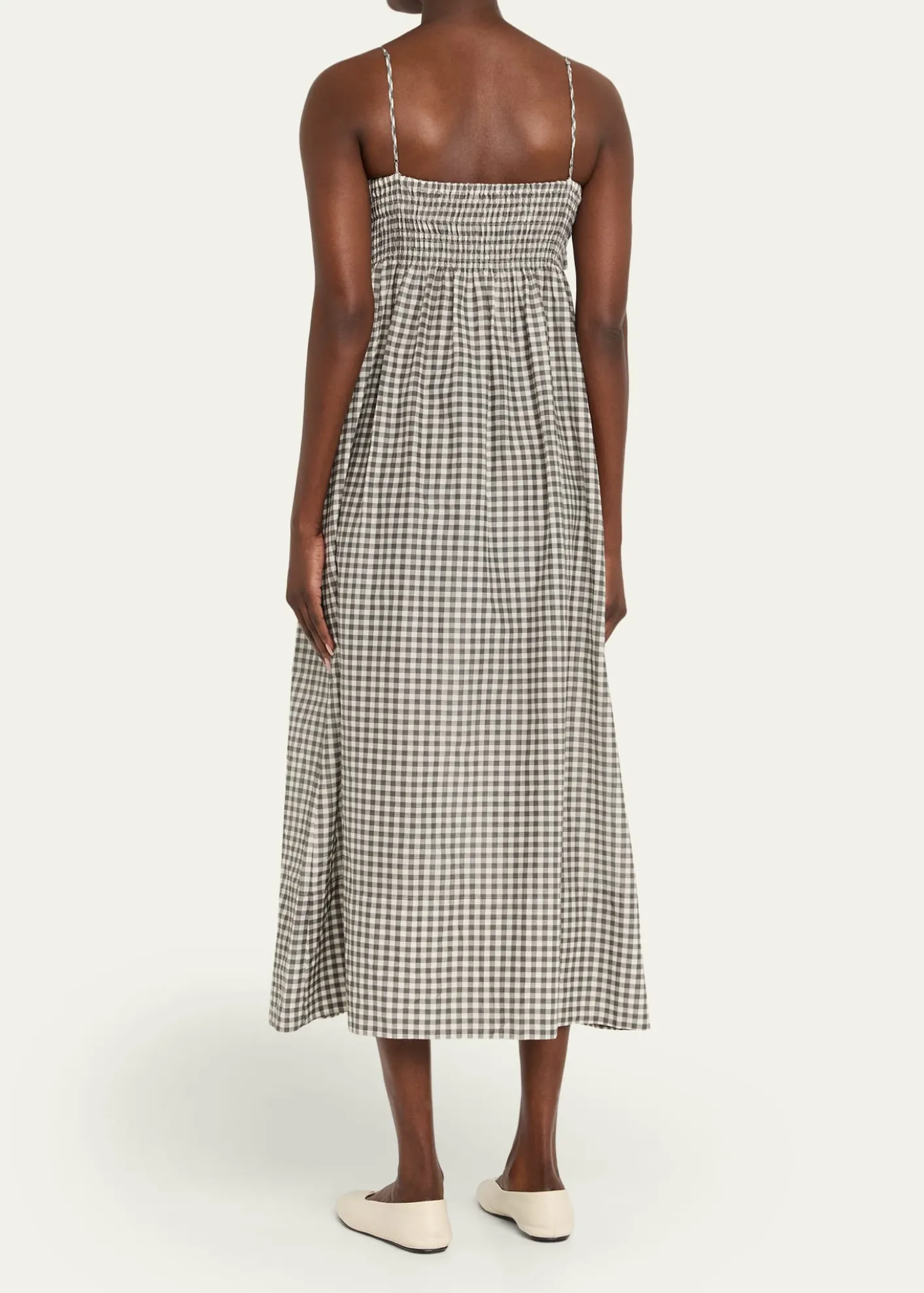 VinceTie-Front Gingham Midi Dress