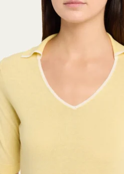 VinceTipped Elbow-Sleeve Knit Top