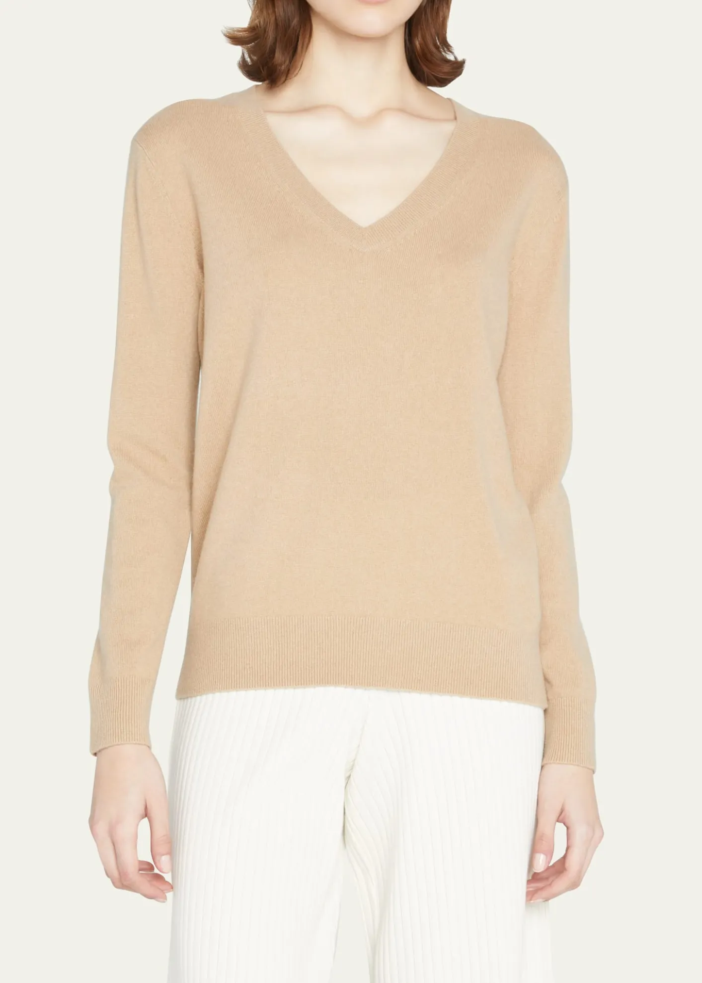 VinceWeekend V-Neck Cashmere Pullover Sweater