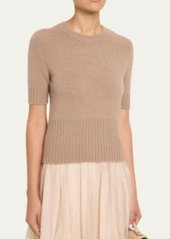 VinceWool & Cashmere Short-Sleeve Sweater