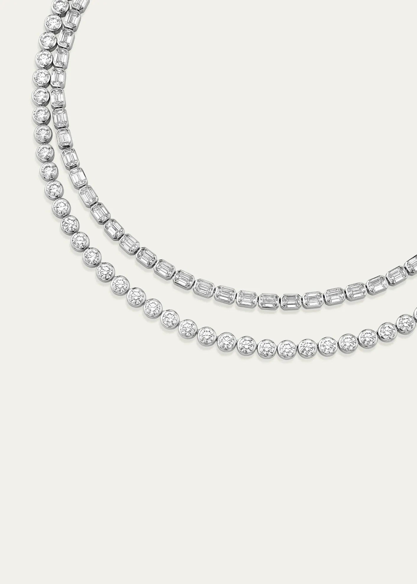 VRAICelestial Double Strand Lab Grown Diamond Tennis Necklace, 42.36tcw