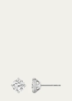 VRAI14K Gold Brilliant Round Solitaire Lab Grown Diamond Stud Earrings, 4.00tcw