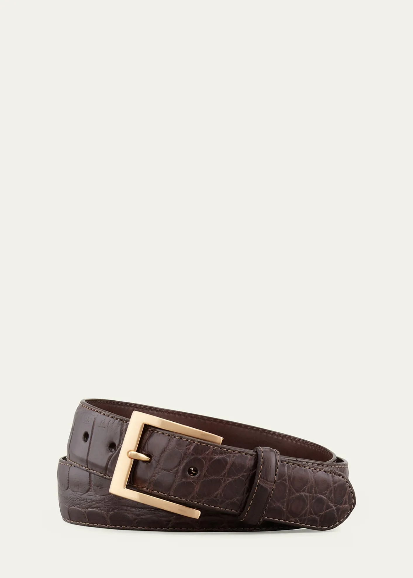 W. KleinbergMatte Alligator Belt with Interchangeable Buckles