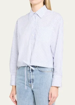 WE-AR4The CC Striped Drawstring Cotton Shirt