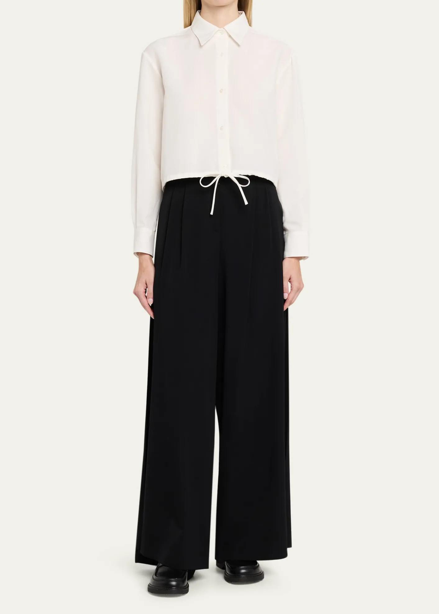 WE-AR4The Riva Drawstring Linen-Blend Shirt