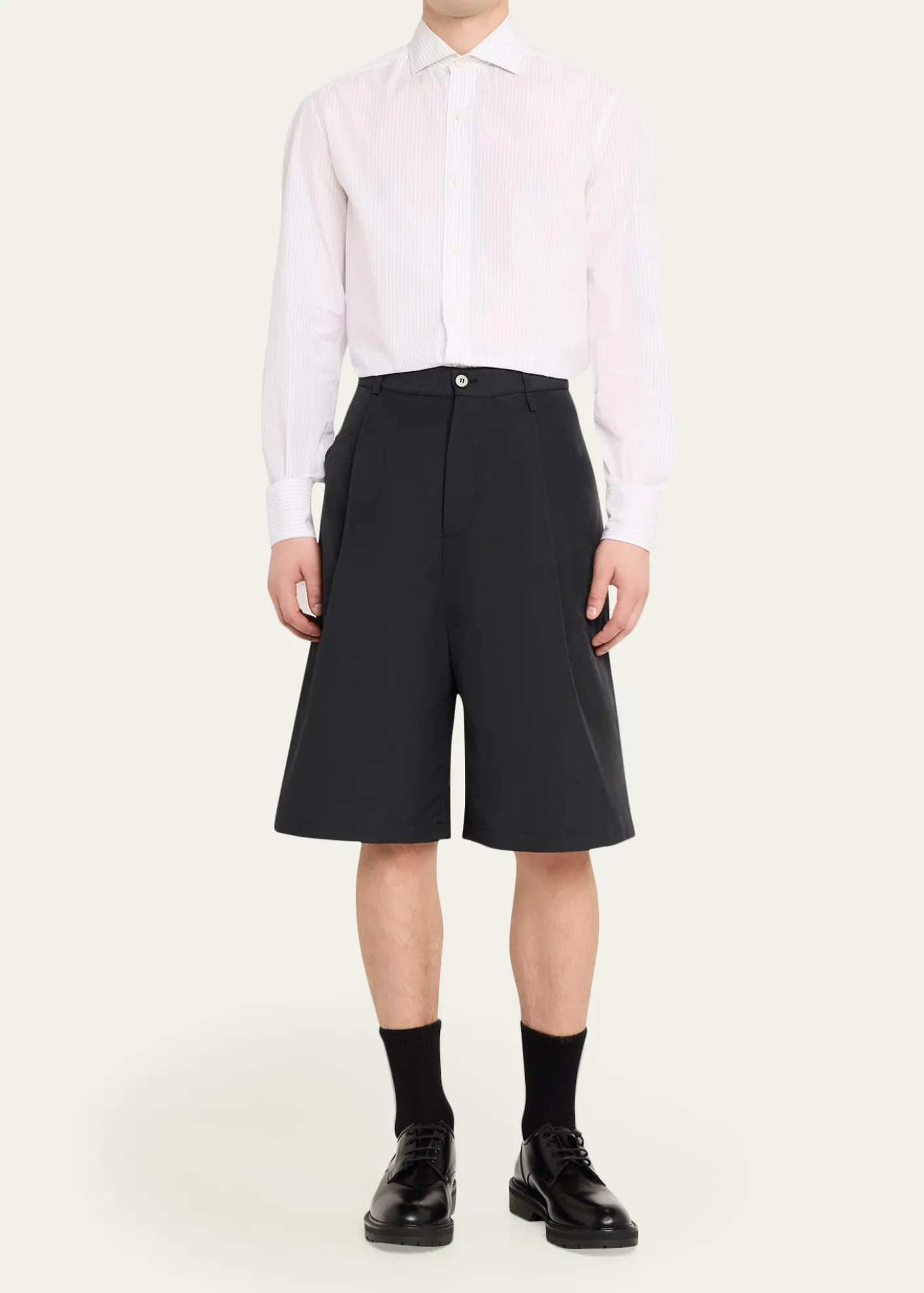 Willy ChavarriaMen's Pleated Wide-Leg Shorts