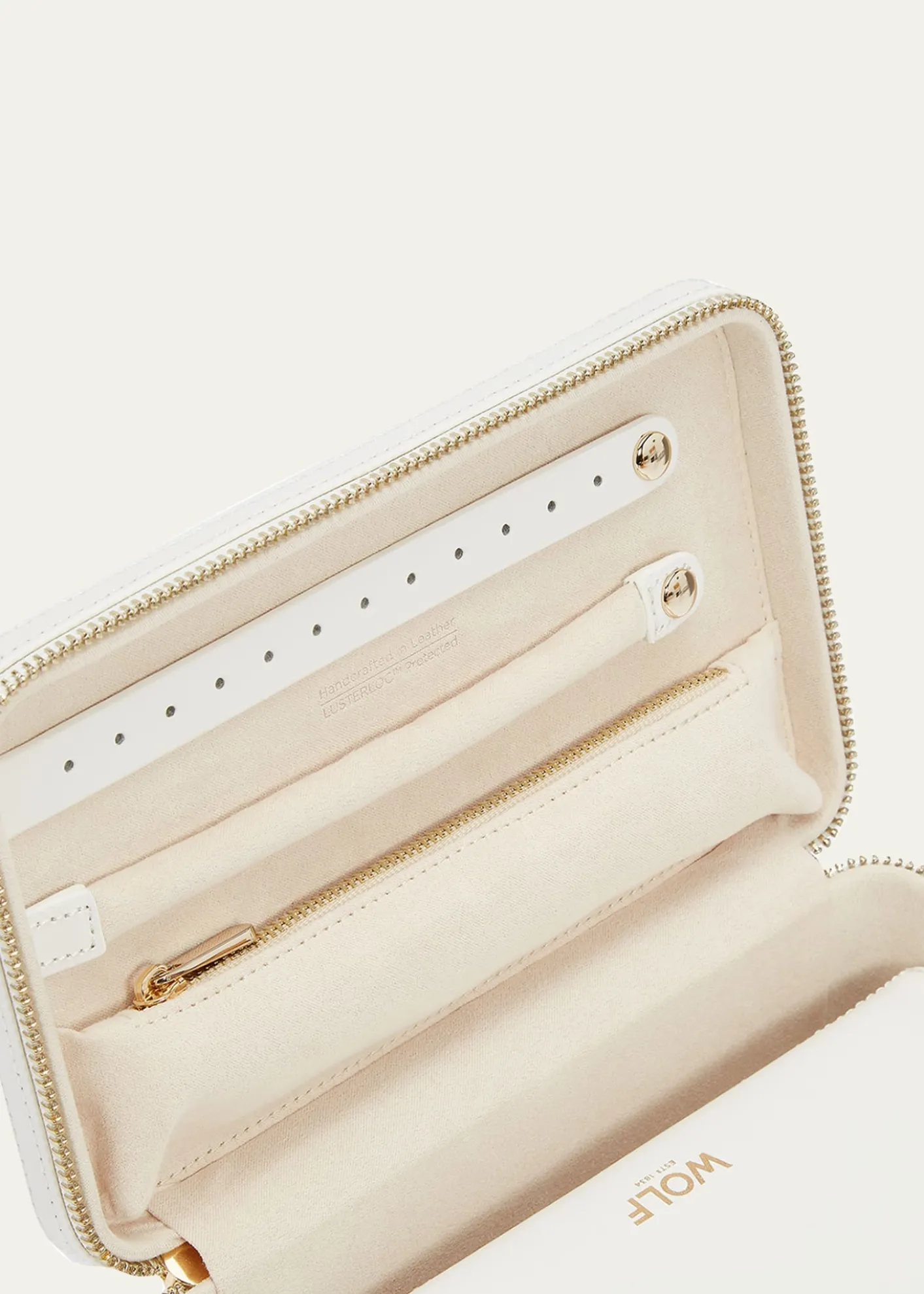WOLFMaria Rectangle Quilted Zip Jewelry Case