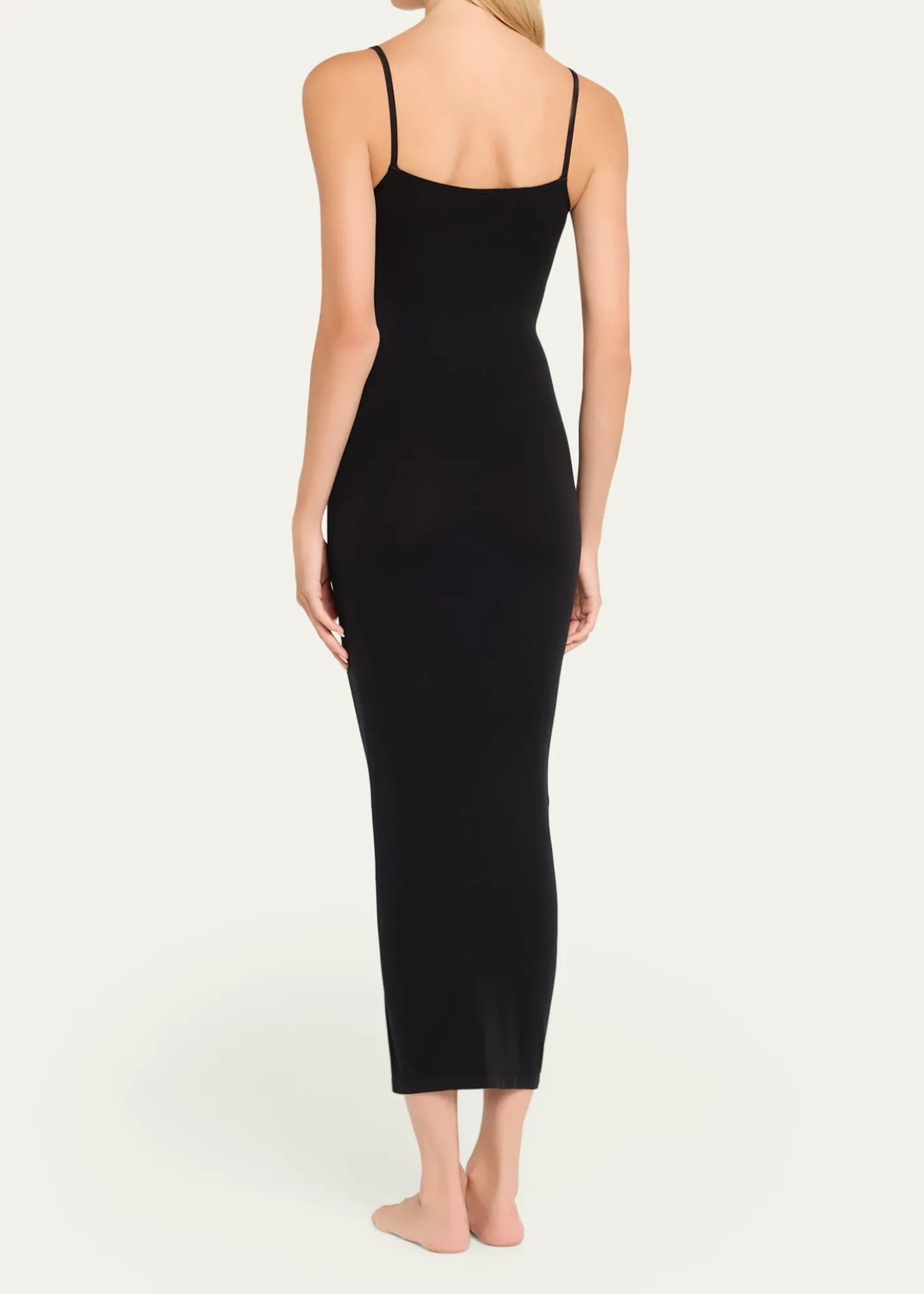 WolfordFatal Sleeveless Bodycon Knit Velvet Midi Dress