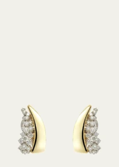 Yeprem18K Yellow and White Gold Diamond Earring, Single
