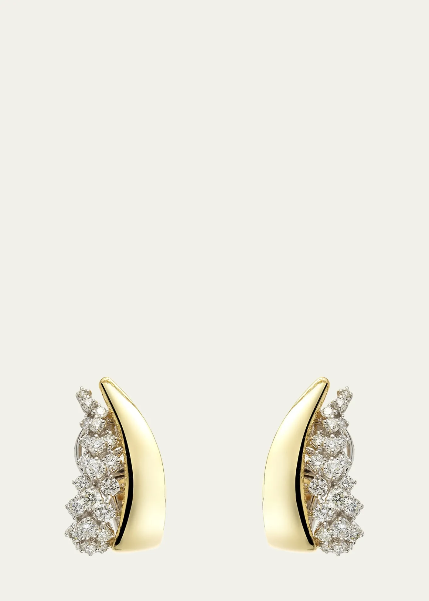 Yeprem18K Yellow and White Gold Diamond Earring, Single