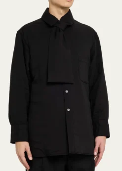 Yohji YamamotoMen's Cellulose Lawn Stole Detail Padded Shirt