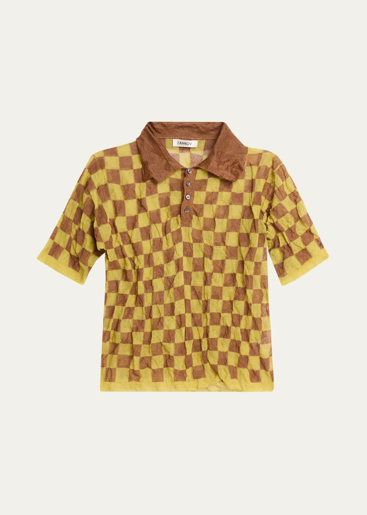 ZANKOVCheck Print Polo Shirt