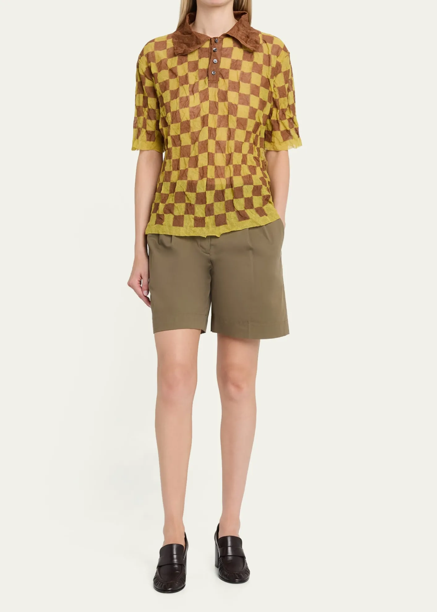 ZANKOVCheck Print Polo Shirt