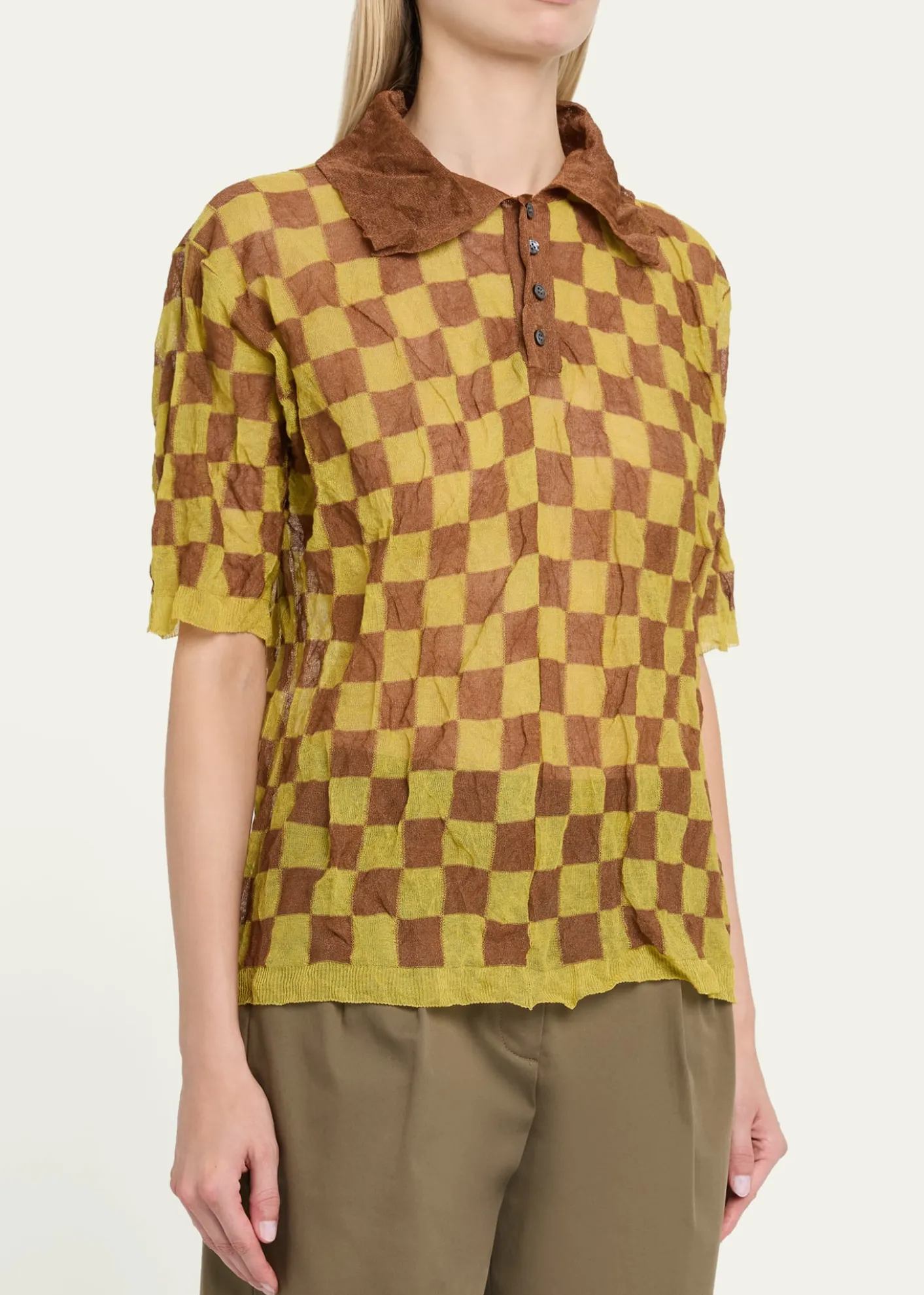 ZANKOVCheck Print Polo Shirt