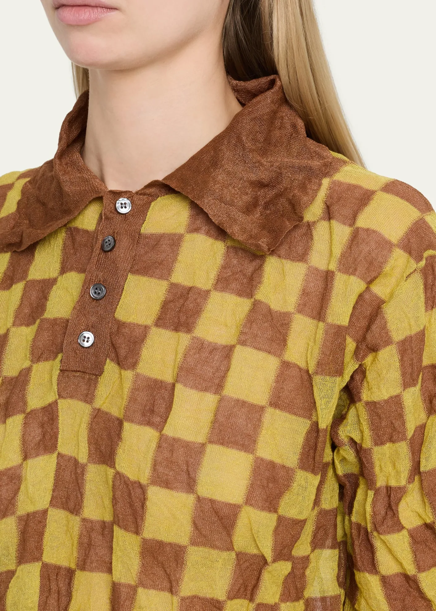 ZANKOVCheck Print Polo Shirt