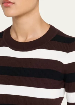ZANKOVStriped Rib Crewneck Sweater