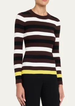 ZANKOVStriped Rib Crewneck Sweater