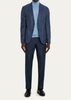 ZEGNAMen's Cashmere and Silk Prince Of Wales Sport Coat