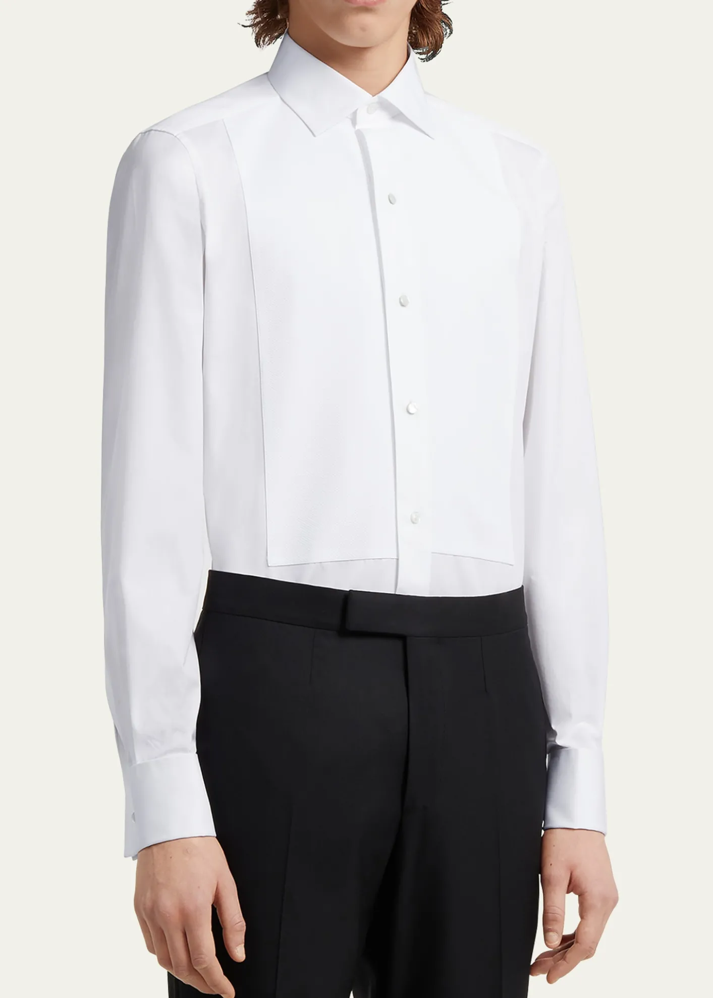 ZEGNAMen's Formal Piquet Evening Shirt