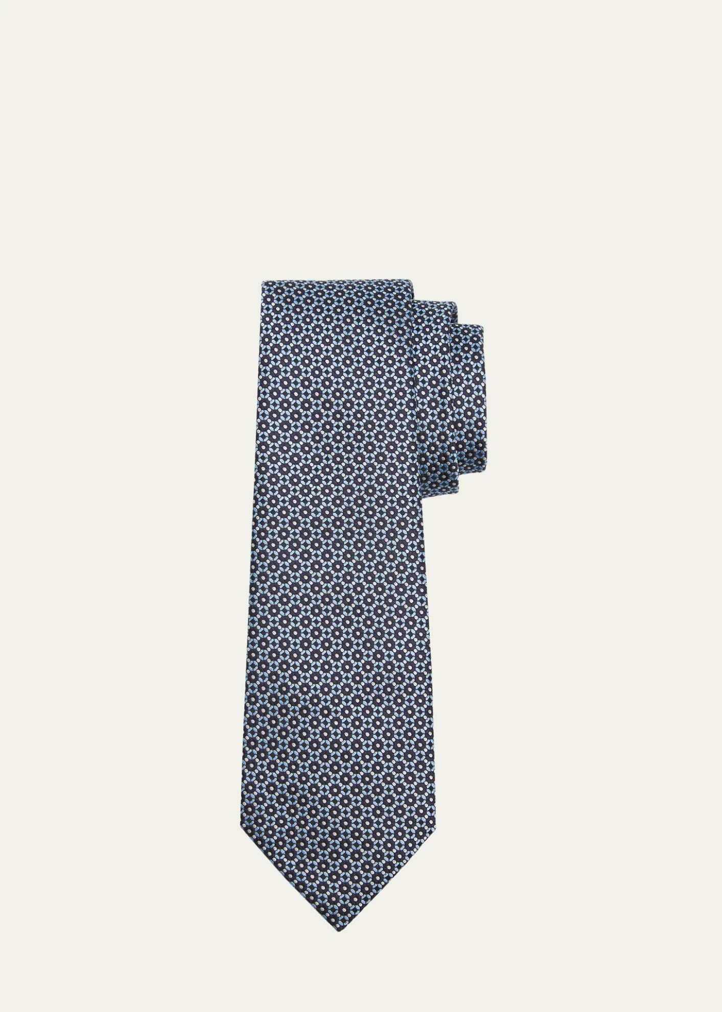 ZEGNAMen's Geometric Circle Jacquard Silk Tie