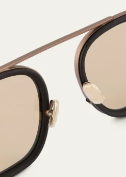 ZEGNAMen's Orizzonte Metal Square Sunglasses