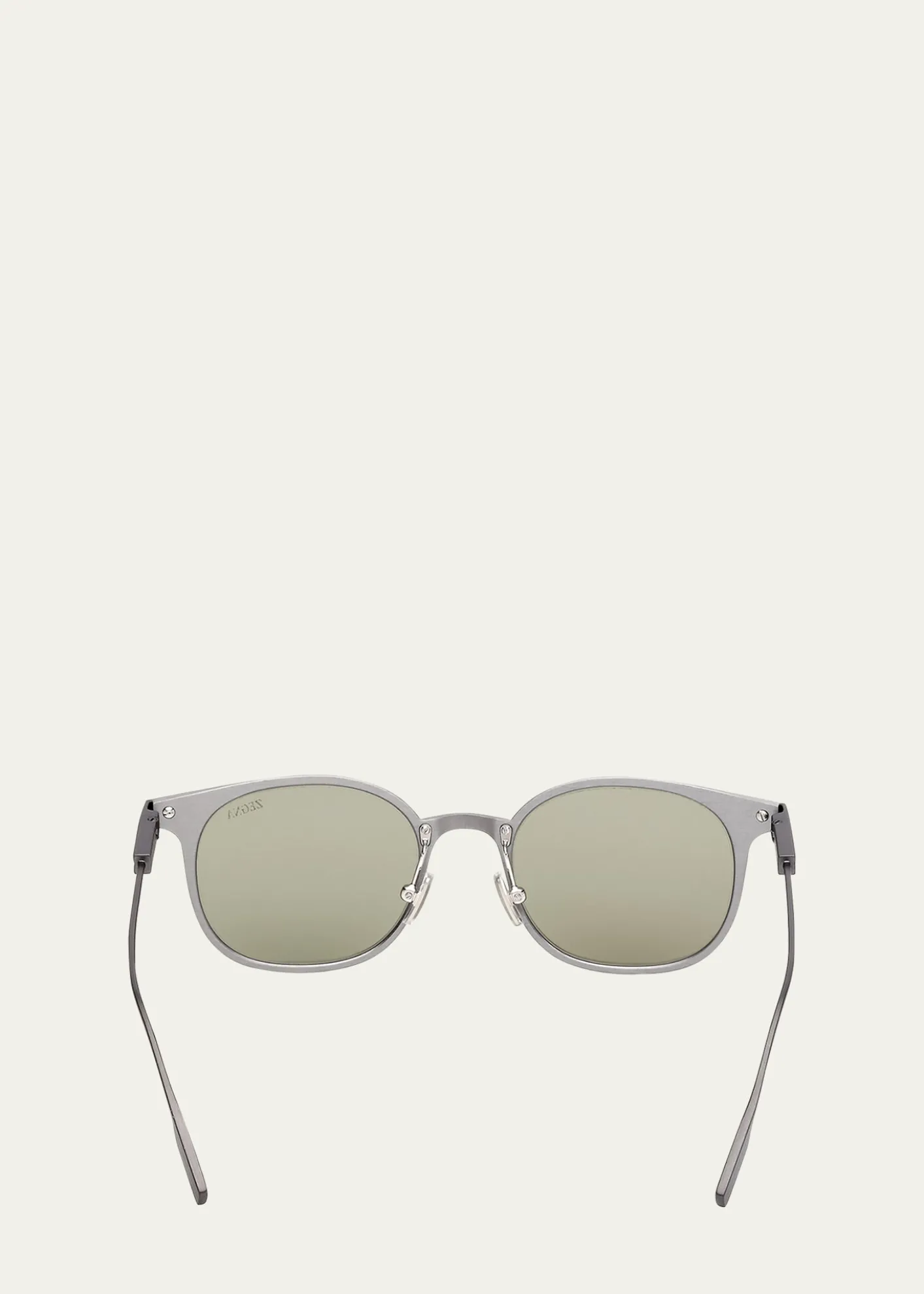 ZEGNAMen's Round Metal Sunglasses