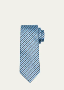 ZEGNAMen's Satin Micro-Stripe Silk Tie