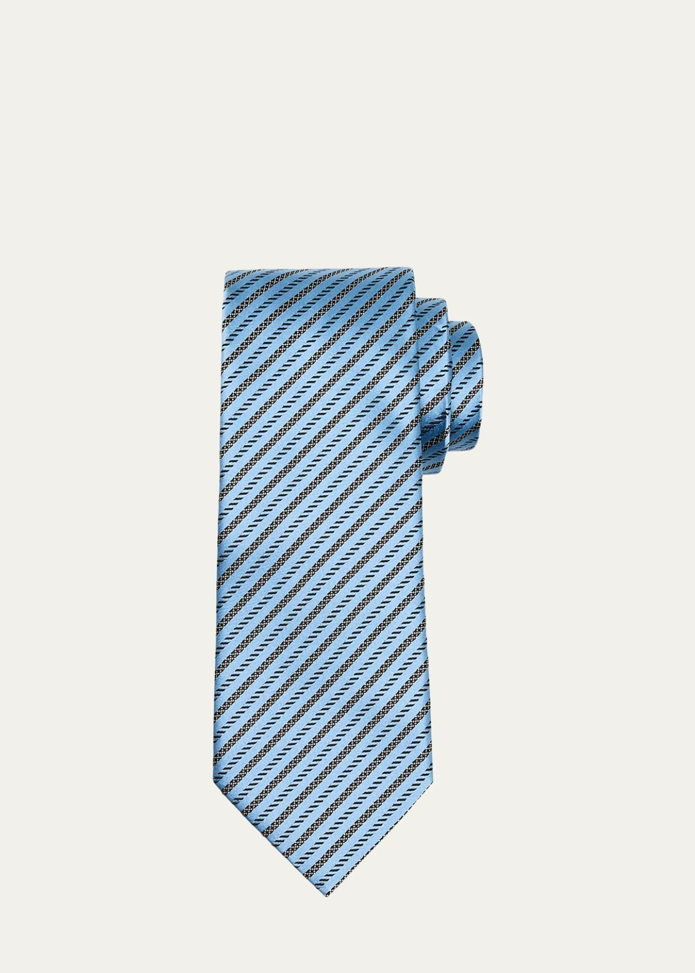ZEGNAMen's Satin Micro-Stripe Silk Tie