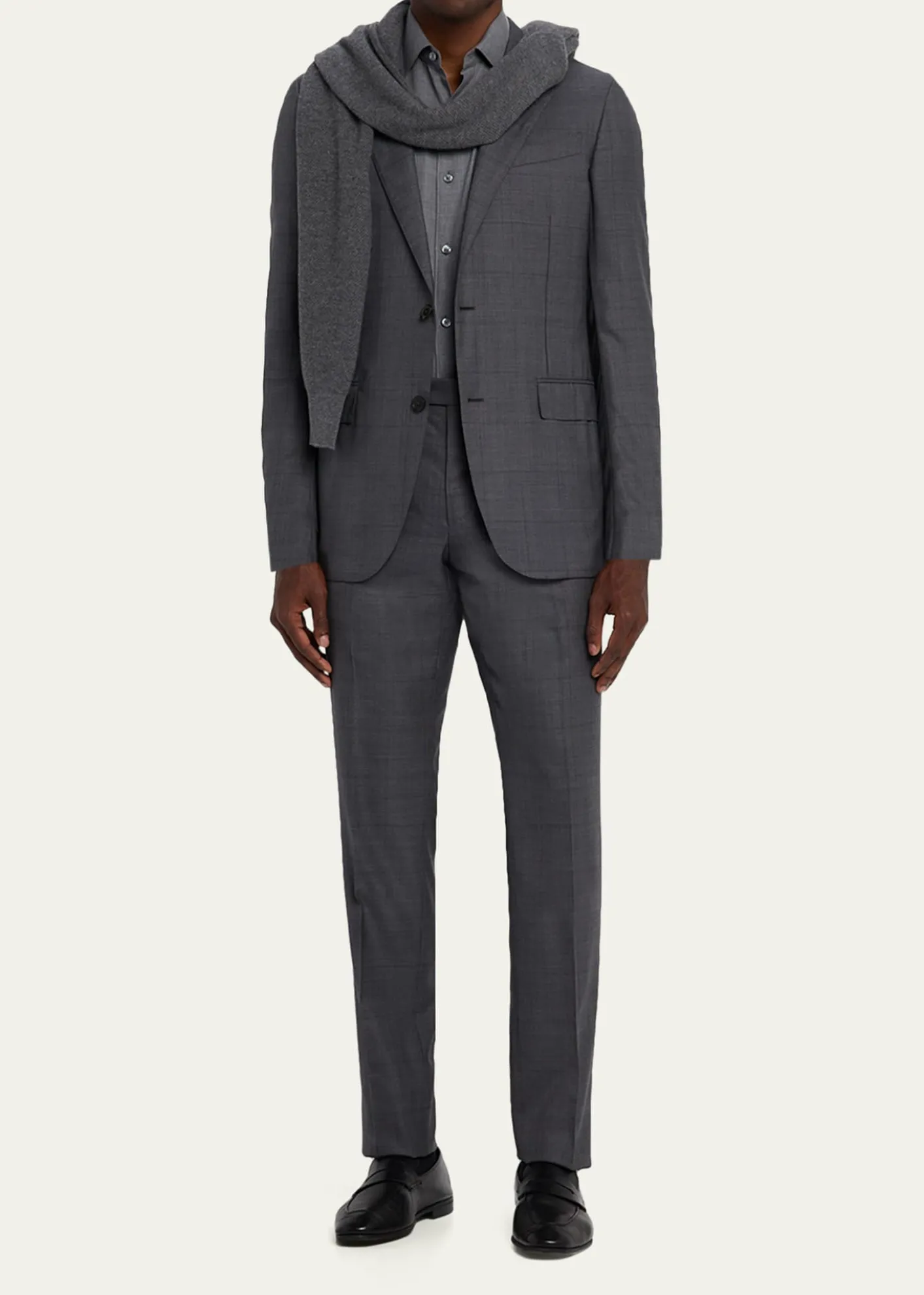 ZEGNAMen's Tonal Plaid 15milmil15 Wool Suit