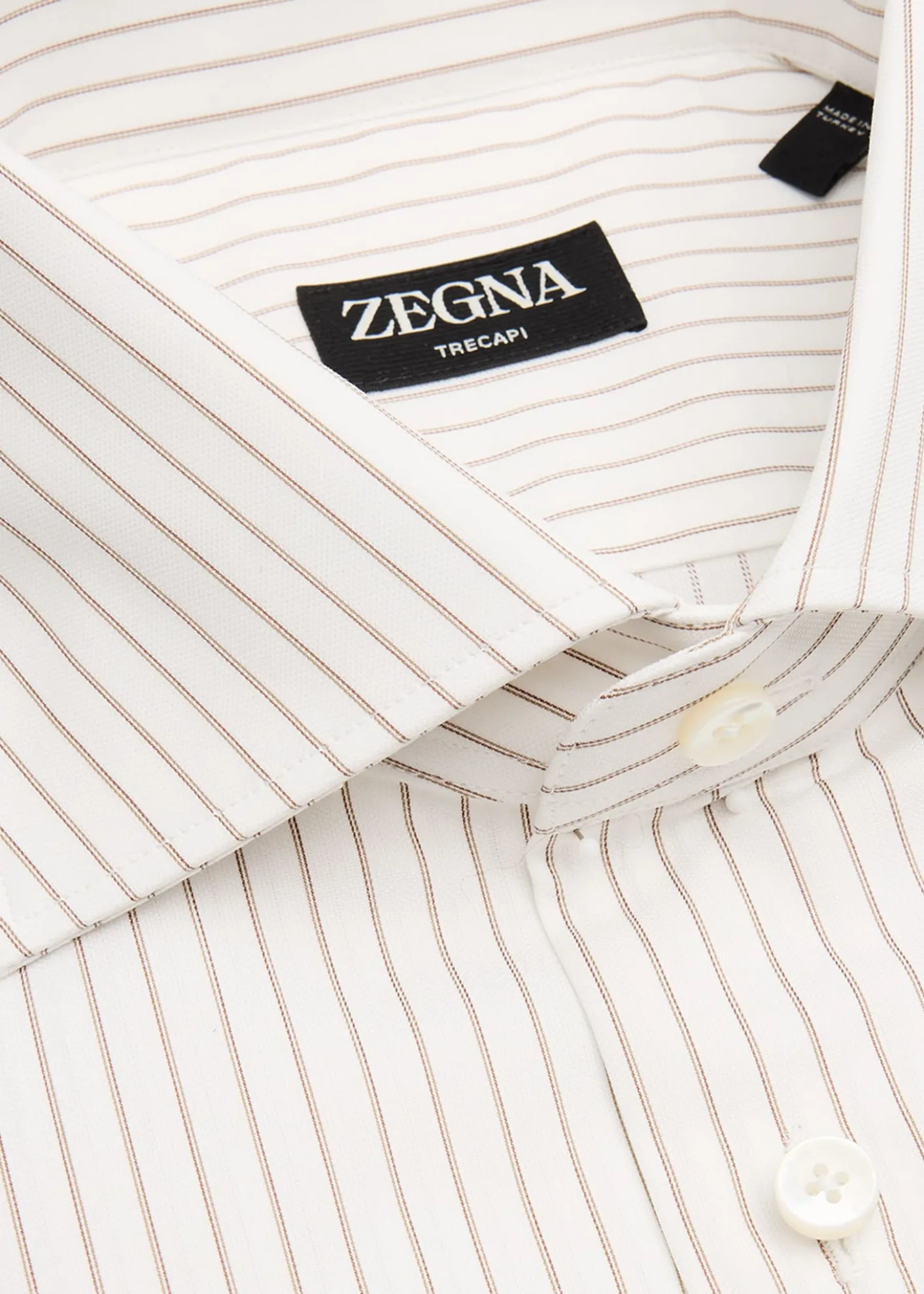 ZEGNAMen's Trecapi Cotton Narrow Double-Stripe Dress Shirt
