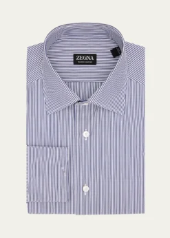 ZEGNAMen's Trofeo Comfort Cotton Pinstripe Dress Shirt