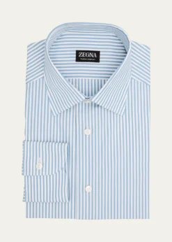 ZEGNAMen's Trofeo Cotton Stripe Dress Shirt