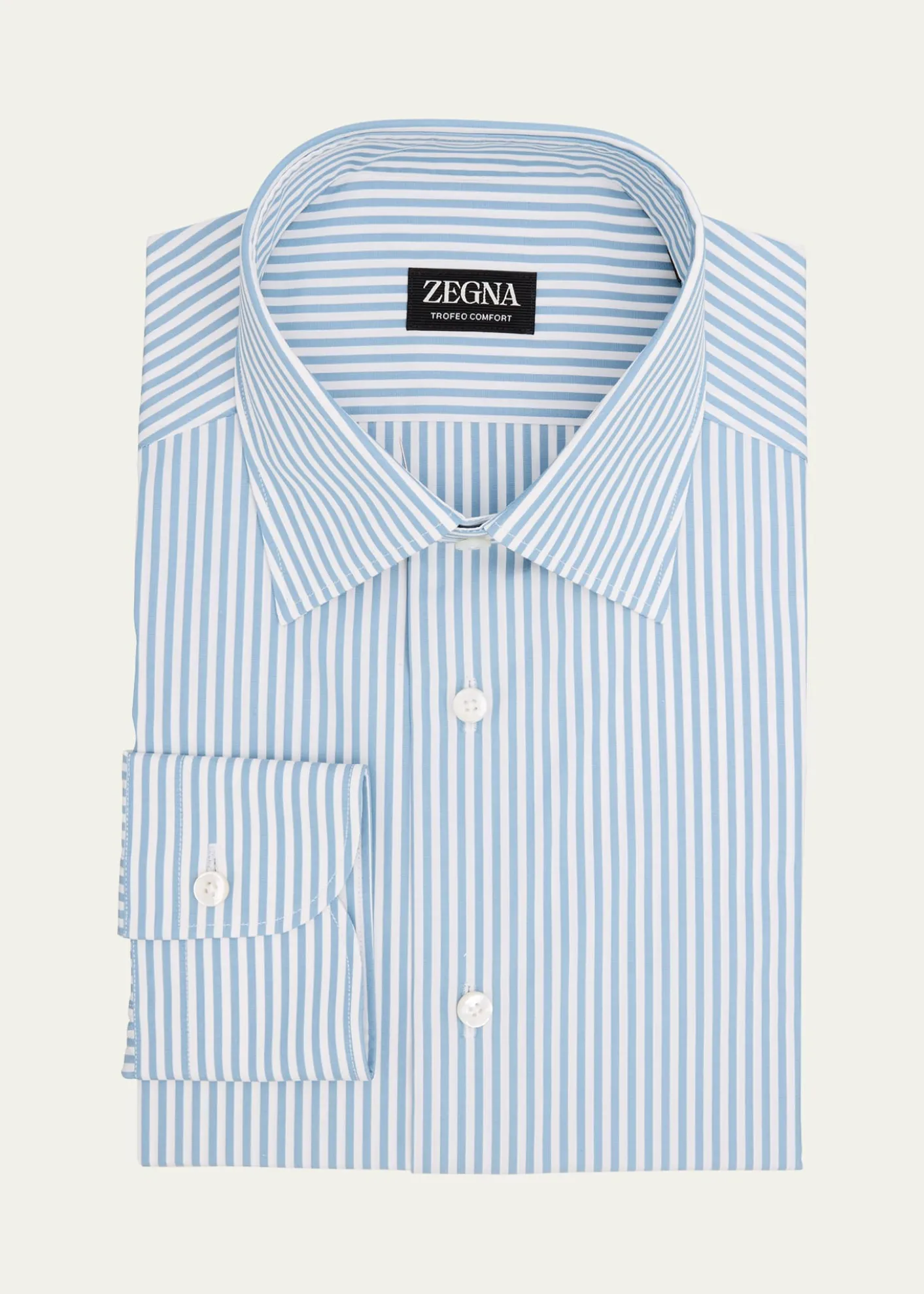 ZEGNAMen's Trofeo Cotton Stripe Dress Shirt
