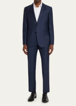 ZEGNAMen's Trofeo Wool Texture-Stripe Two-Piece Suit