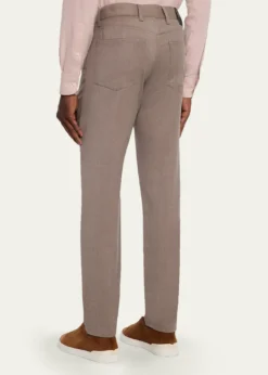 ZEGNAMen's Wool Sharkskin Slim Five-Pocket Pants