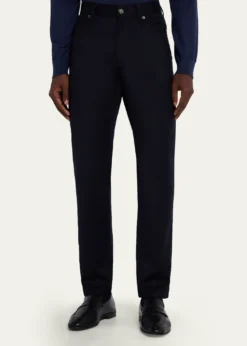 ZEGNAMen's Wool Straight Fit Five-Pocket Pants