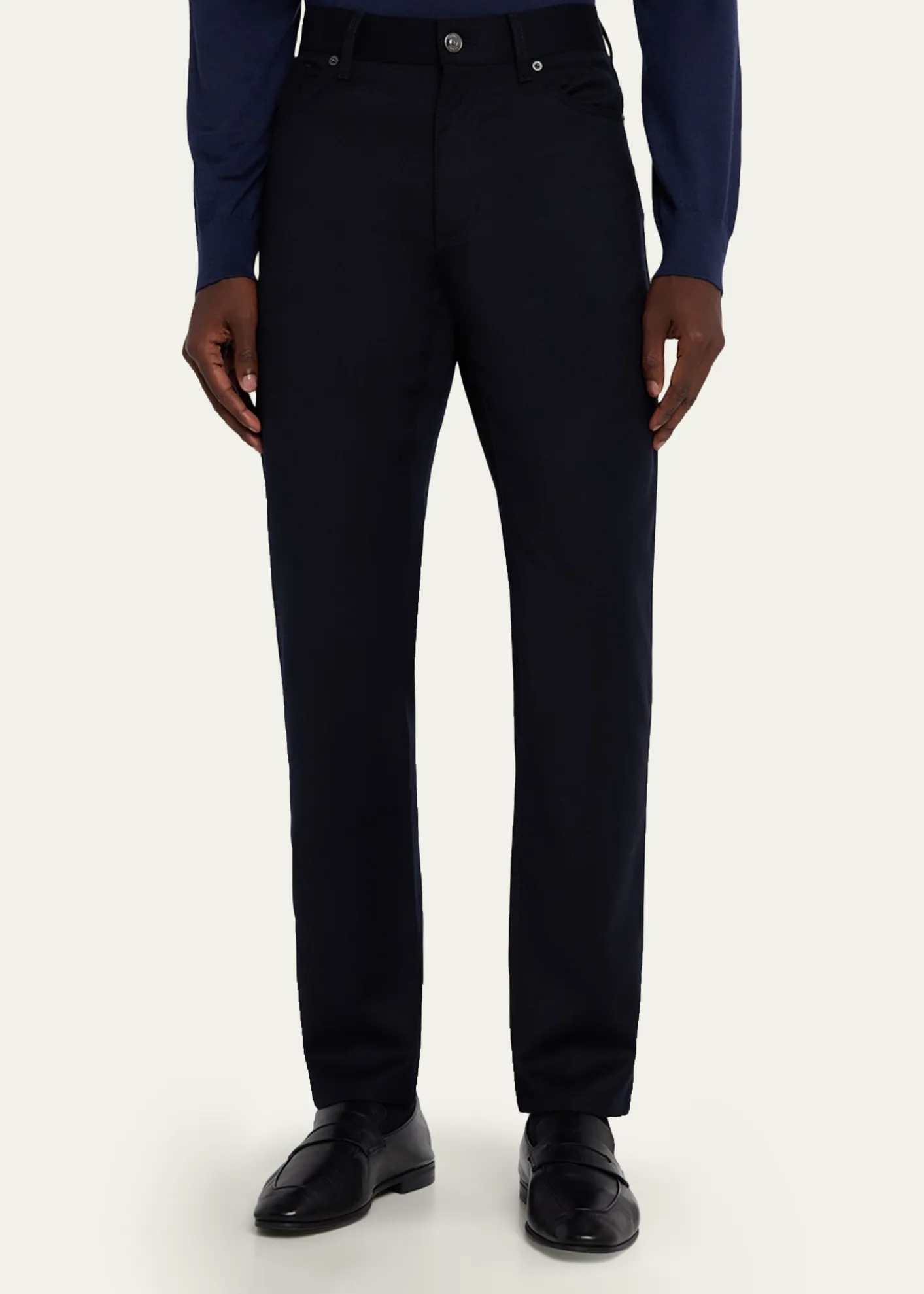 ZEGNAMen's Wool Straight Fit Five-Pocket Pants