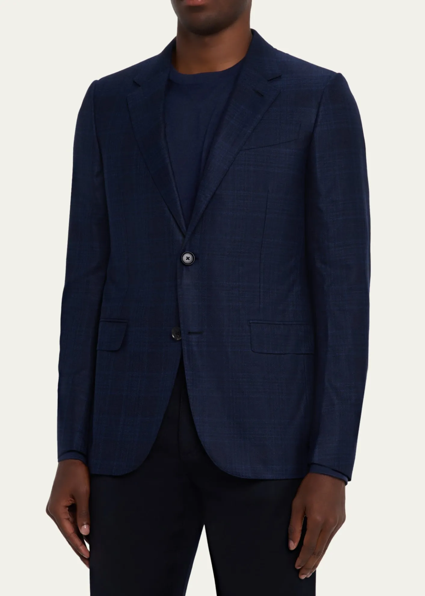 ZEGNAMen's Wool Tonal Plaid Single-Breasted Sport Coat