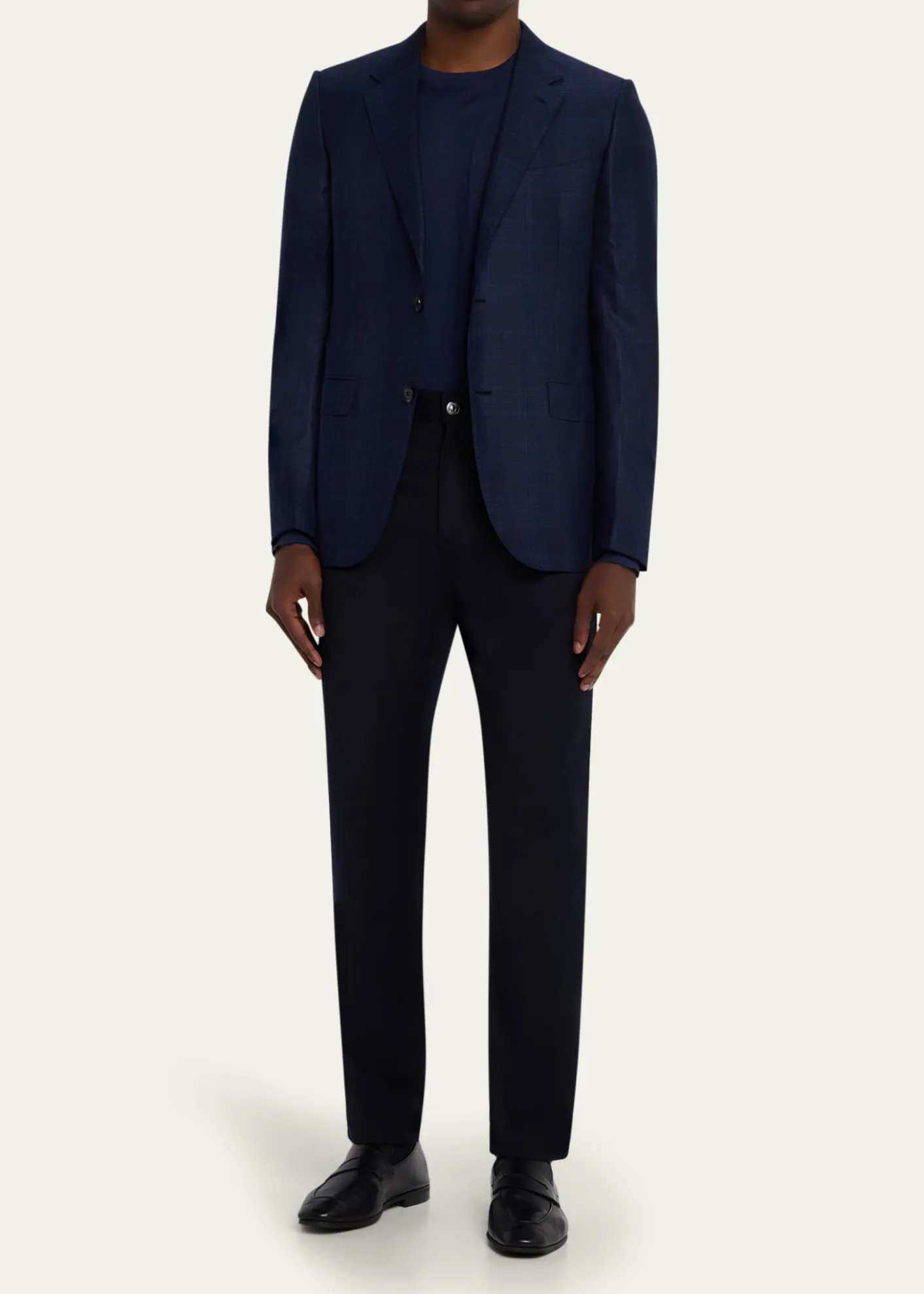 ZEGNAMen's Wool Tonal Plaid Single-Breasted Sport Coat