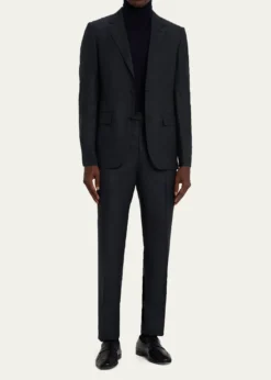 ZEGNAMen's Wool Woven Plaid Two-Piece Suit