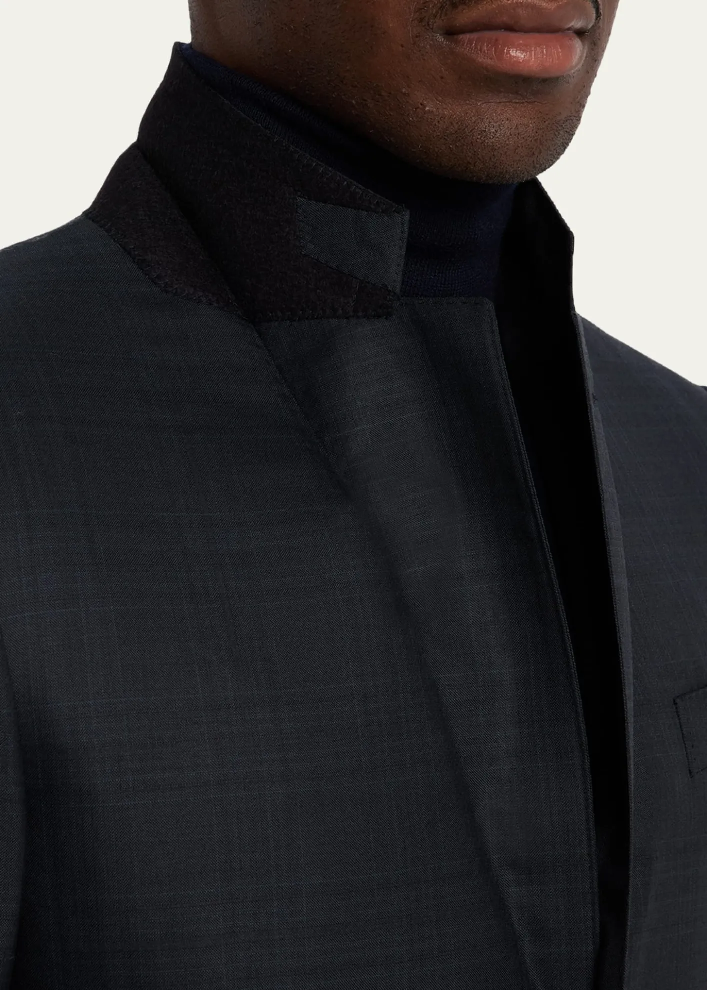 ZEGNAMen's Wool Woven Plaid Two-Piece Suit