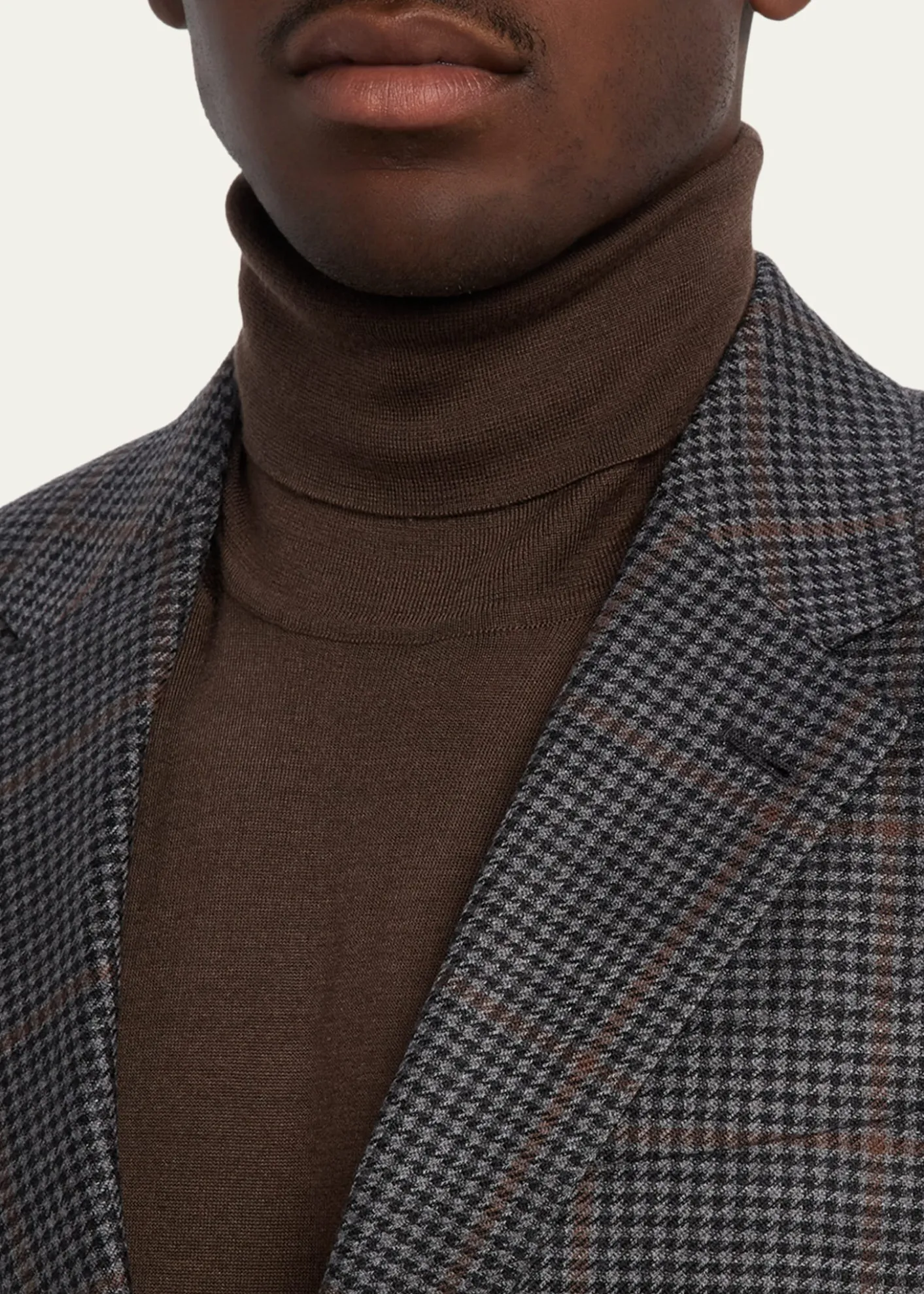 ZEGNAMen's Cashmere and Silk Houndstooth Check Sport Coat