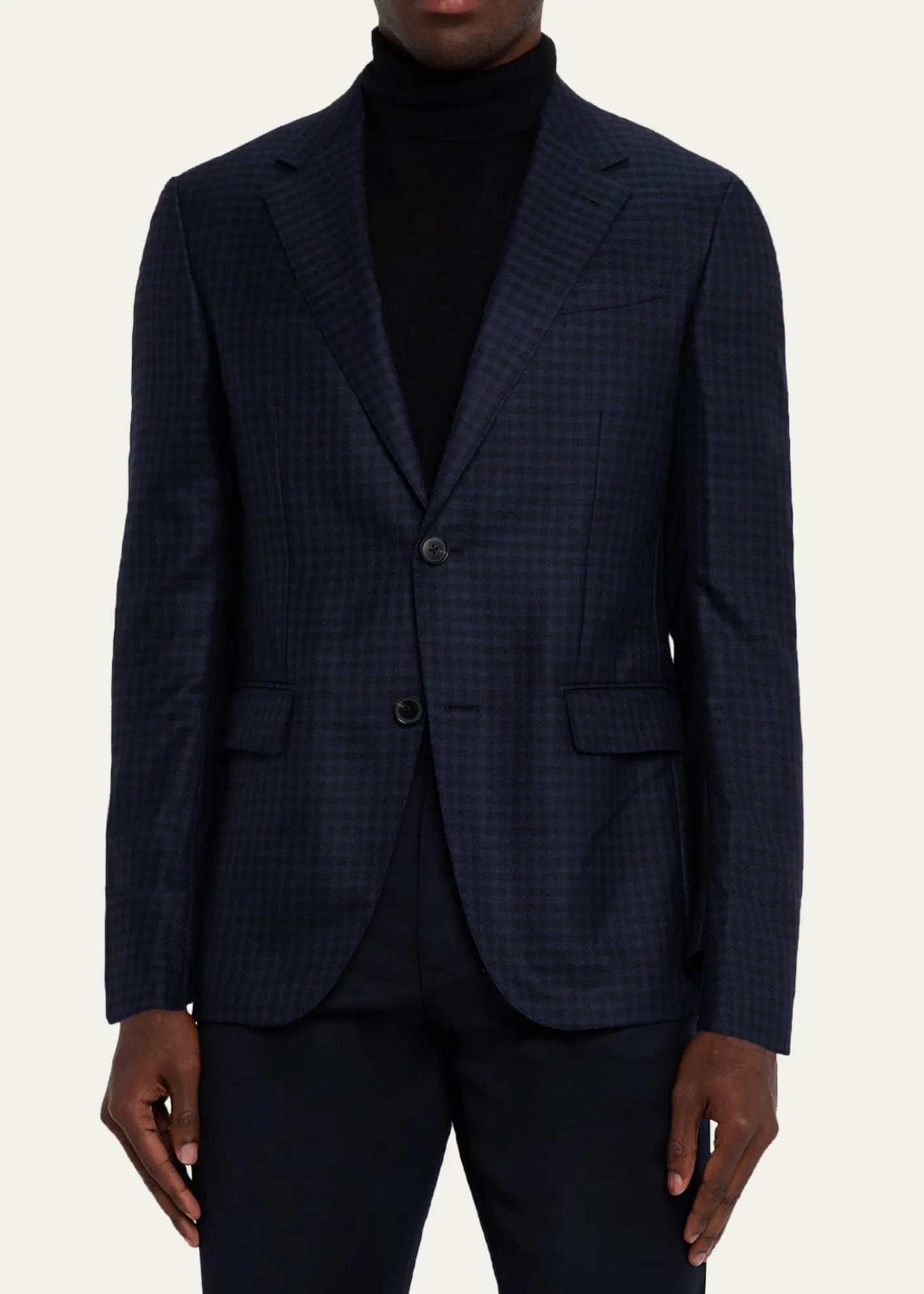 ZEGNAMen's Cashmere and Silk Tonal Check Sport Coat