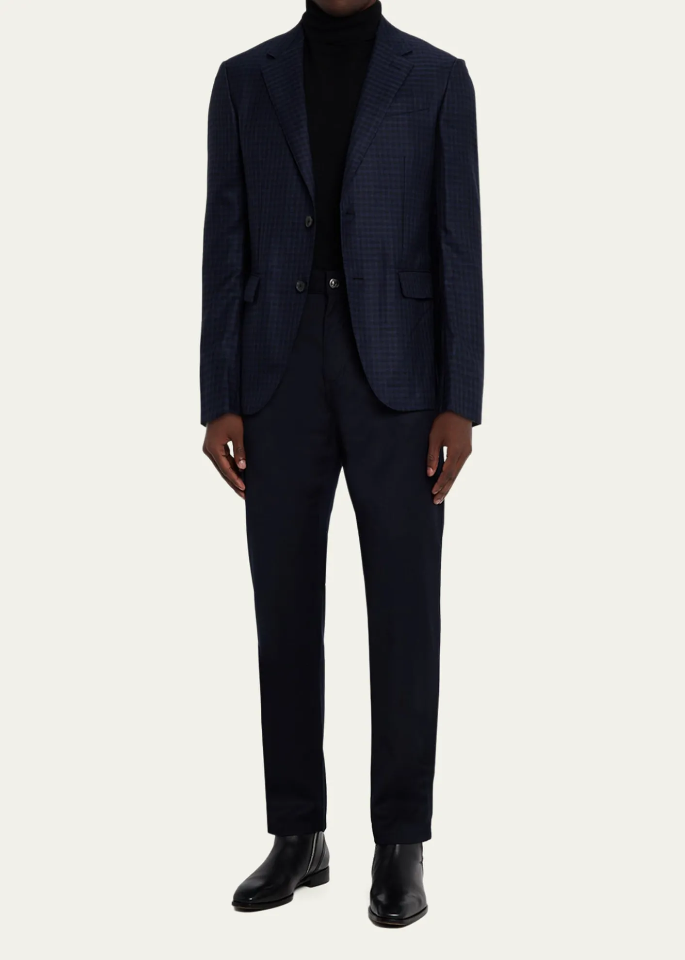 ZEGNAMen's Cashmere and Silk Tonal Check Sport Coat