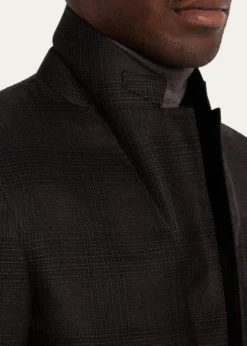 ZEGNAMen's Cashmere and Silk Tonal Plaid Sport Coat