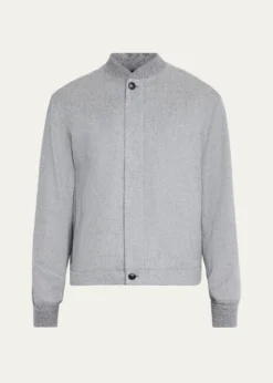 ZEGNAMen's Cashmere Concealed-Zip Blouson Jacket