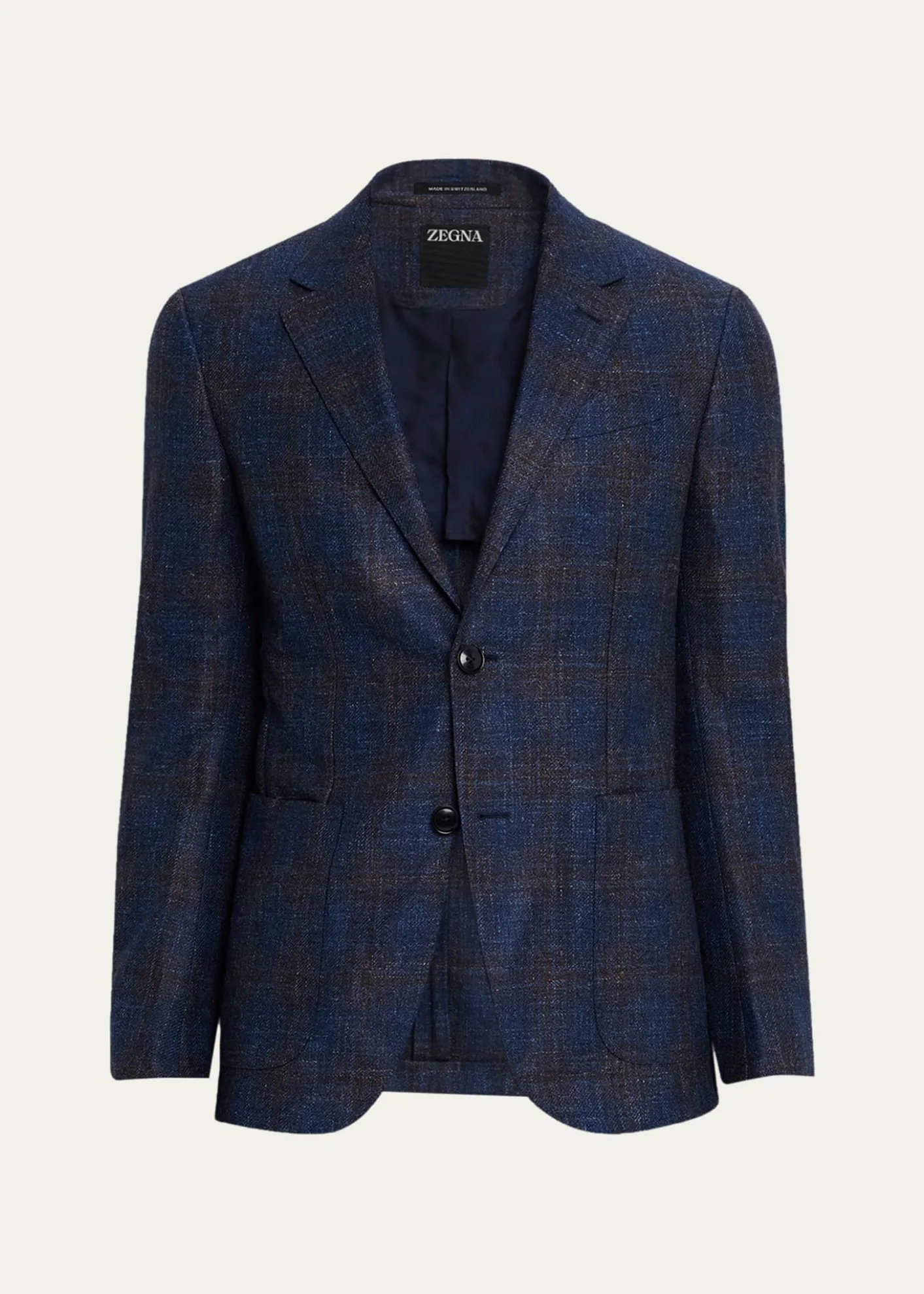 ZEGNAMen's Check Woven Patch-Pocket Sport Coat