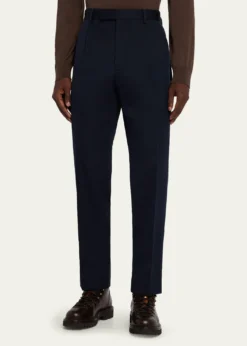 ZEGNAMen's Cotton and Wool Single-Pleated Pants