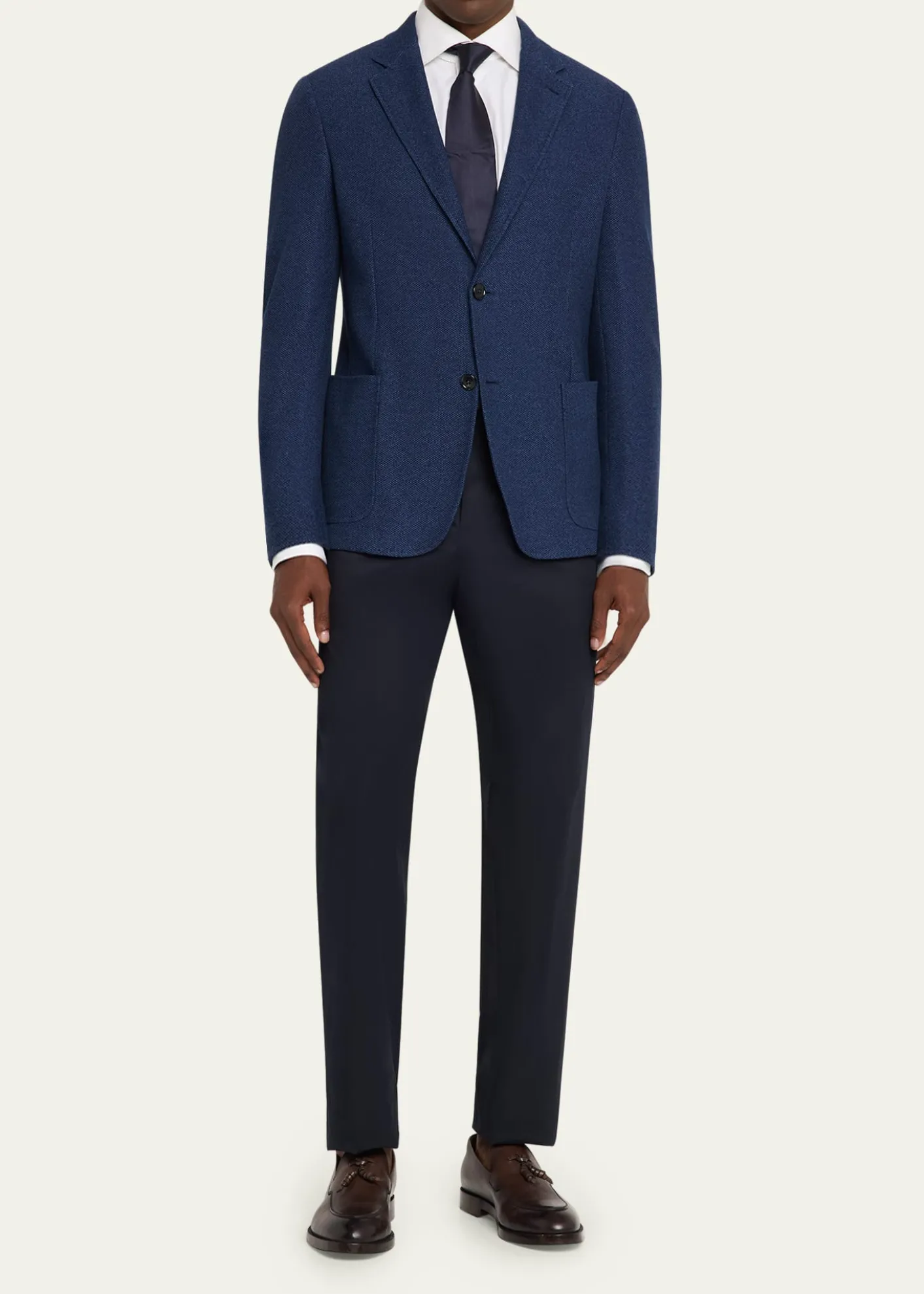 ZEGNAMen's Cotton Jerseywear Patch-Pocket Blazer